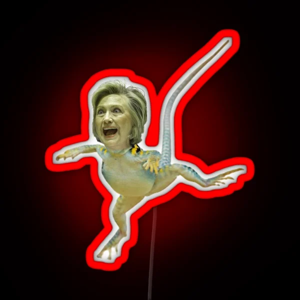 Hillary Clinton Lizard Person RGB Neon Sign