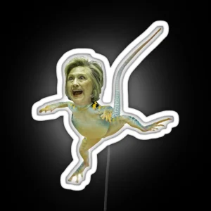 Hillary Clinton Lizard Person RGB Neon Sign