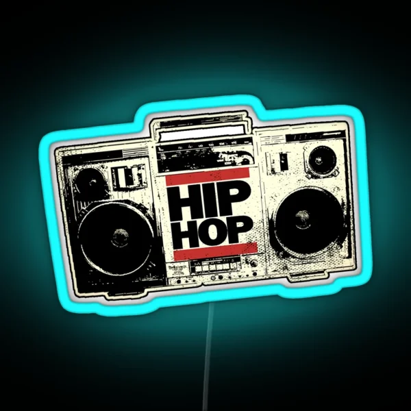 HIP HOP BOOMBOX RGB Neon Sign