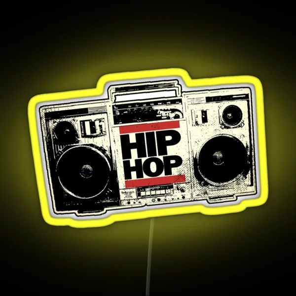 HIP HOP BOOMBOX RGB Neon Sign