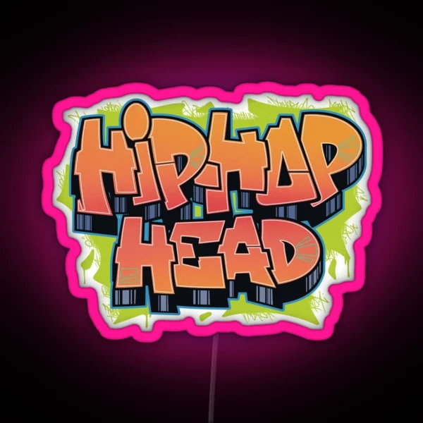 Hip Hop Head Classic Graffiti Piece Print RGB Neon Sign