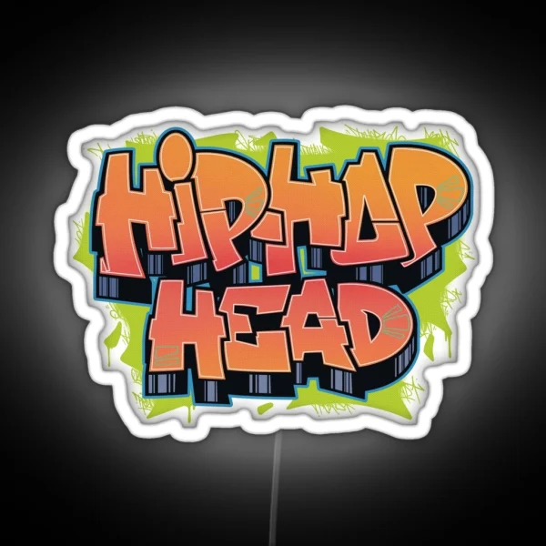 Hip Hop Head Classic Graffiti Piece Print RGB Neon Sign