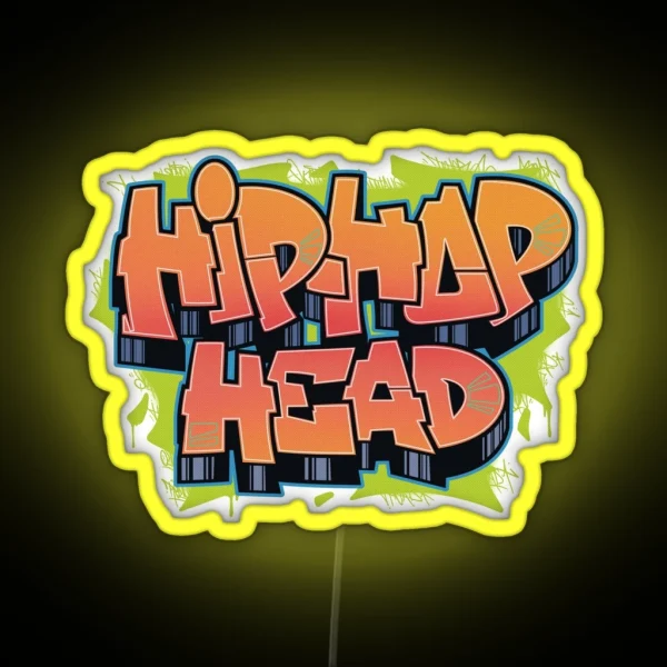 Hip Hop Head Classic Graffiti Piece Print RGB Neon Sign