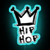 Vibrant King of Hip Hop Wall Sign in Multi-Colored Neon Lights