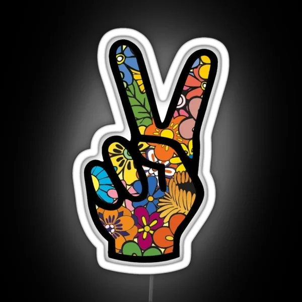 HIPPIE PEACE RGB Neon Sign