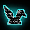 Easter Bunny Neon Sign with Hip Hopping Half Colorful Design