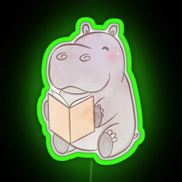 HIPPO READS RGB Neon Sign