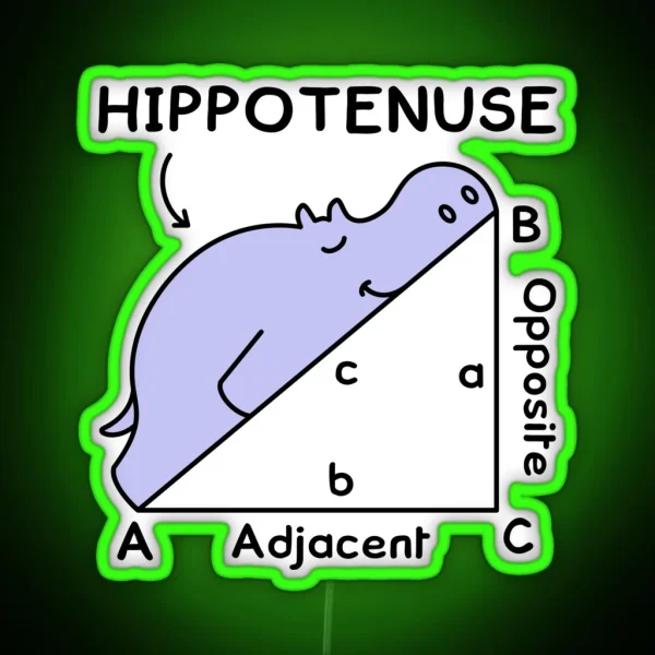 Hippotenuse Hypotenuse Math Pun RGB Neon Sign