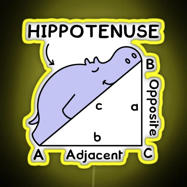 Hippotenuse Hypotenuse Math Pun RGB Neon Sign