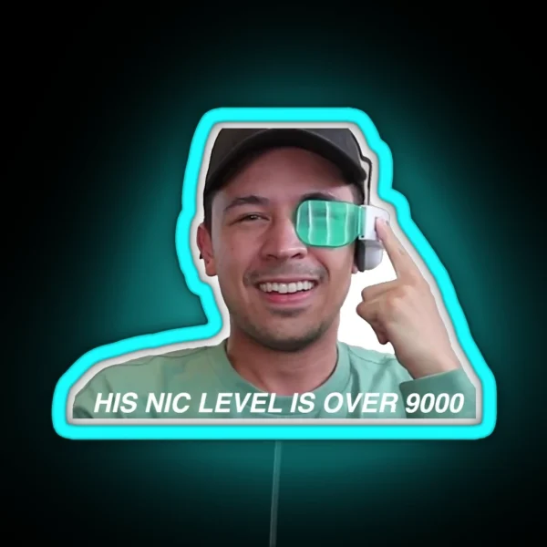 His Nic Level Is Over 9000 RGB Neon Sign