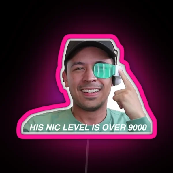 His Nic Level Is Over 9000 RGB Neon Sign