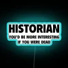 Vintage historian's office decor in bold RGB neon color glow.