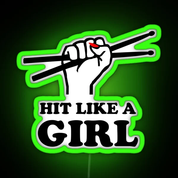 Hit Like A Girl RGB Neon Sign