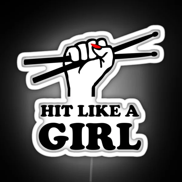 Hit Like A Girl RGB Neon Sign