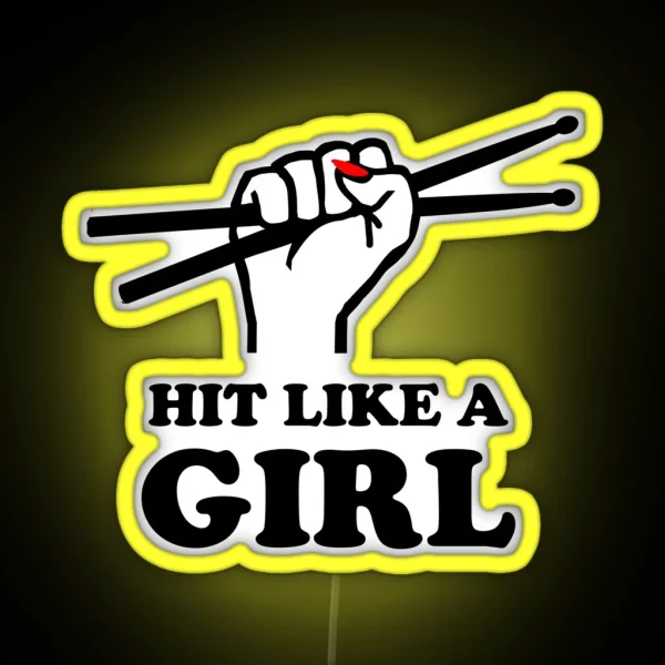 Hit Like A Girl RGB Neon Sign