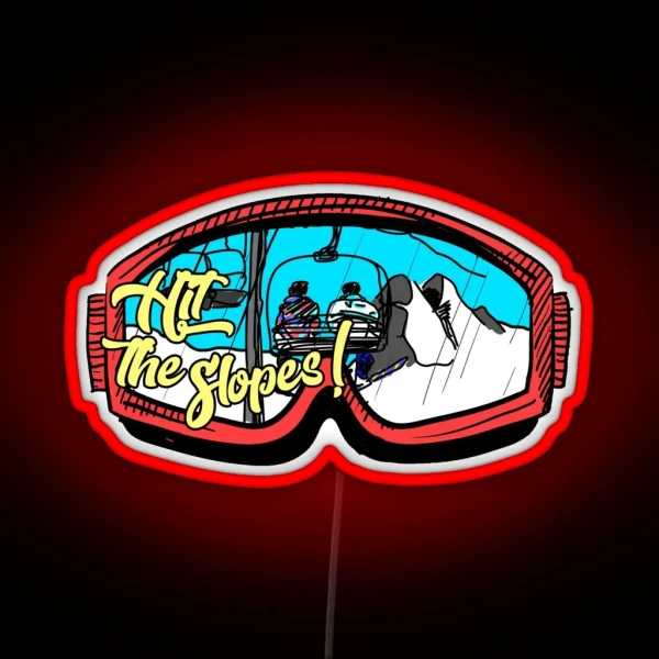 Hit The Slopes Ski Goggles RGB Neon Sign