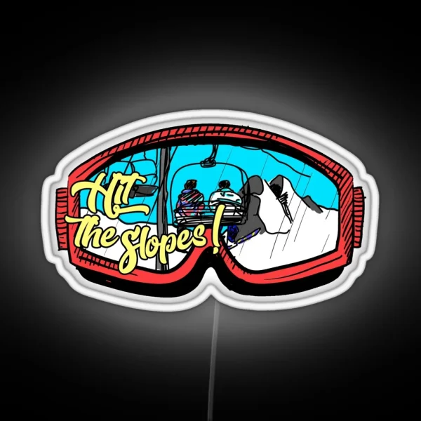 Hit The Slopes Ski Goggles RGB Neon Sign
