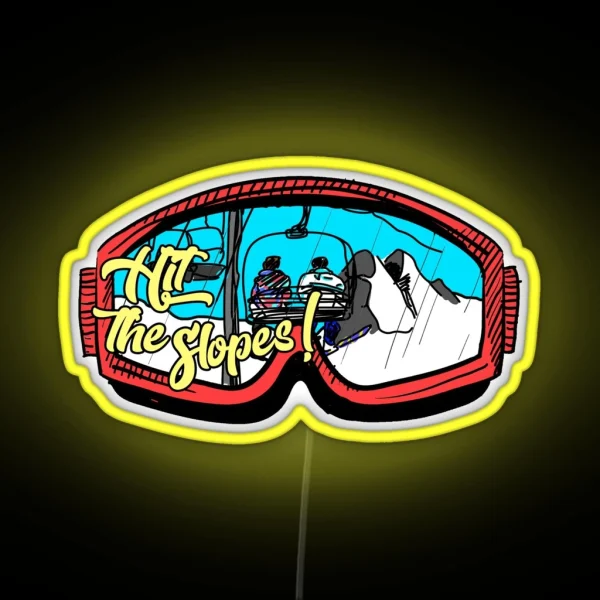 Hit The Slopes Ski Goggles RGB Neon Sign