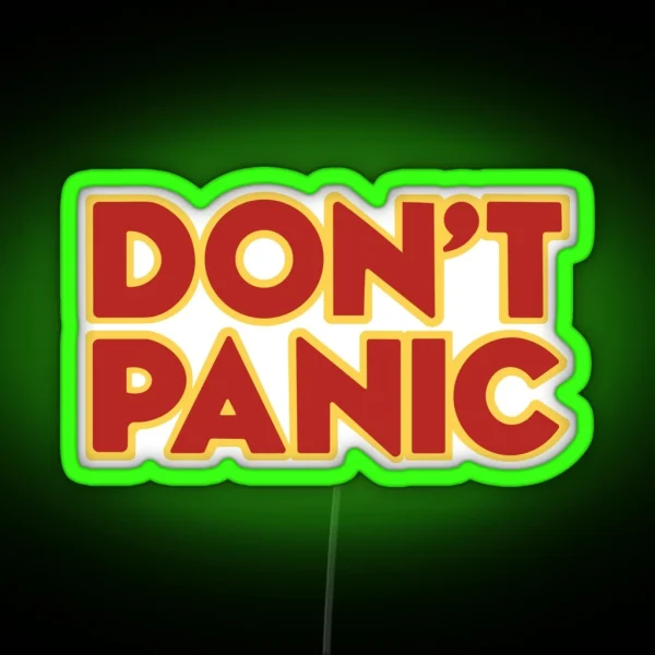 Hitchhiker Galaxy Don T Panic RGB Neon Sign