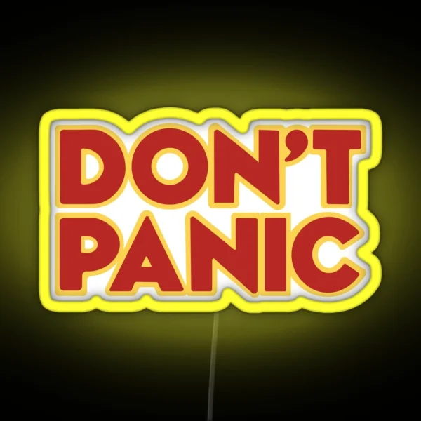 Hitchhiker Galaxy Don T Panic RGB Neon Sign
