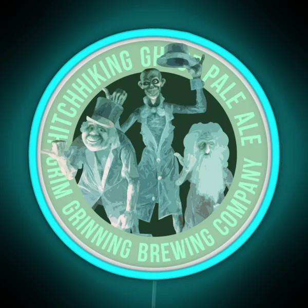 Hitchhiking Ghost Pale Ale Grim Grinning Brewing Company Ghosts RGB Neon Sign