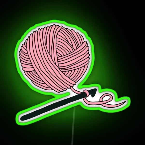 Hobby Illustrations Pastel Pink Crochet RGB Neon Sign