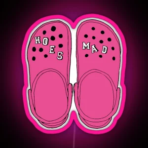 Hoes Mad Crocs Pink RGB Neon Sign