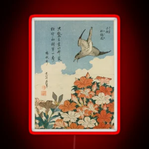 Hokusai 1828 Cuckoo And Azaleas RGB Neon Sign