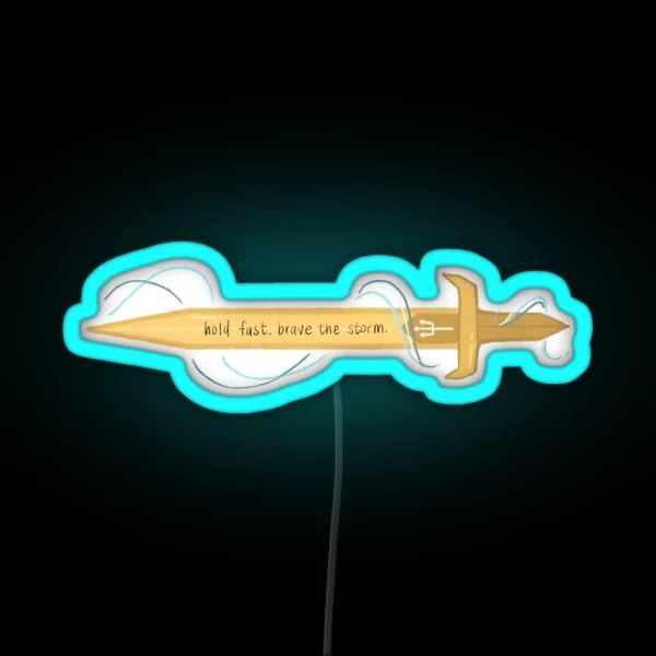 Hold Fast Brave The Storm Percy Jackson And RGB Neon Sign