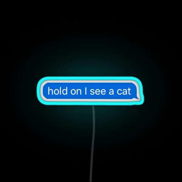 Hold On I See A Cat RGB Neon Sign