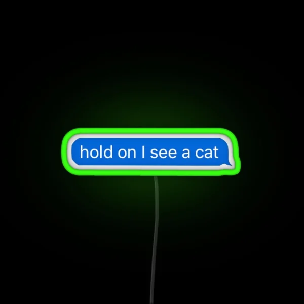 Hold On I See A Cat RGB Neon Sign