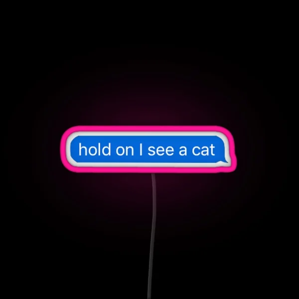 Hold On I See A Cat RGB Neon Sign