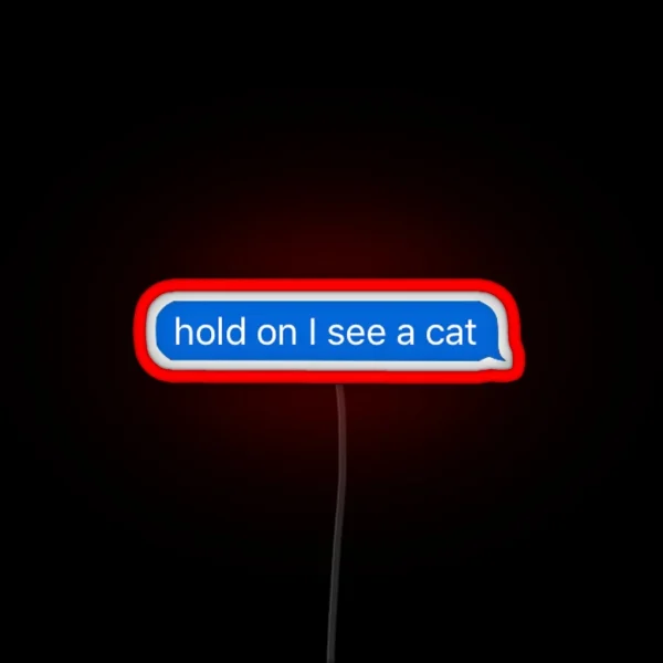 Hold On I See A Cat RGB Neon Sign