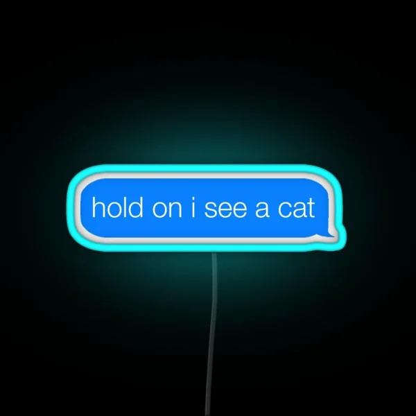 Hold On I See A Cat RGB Neon Sign