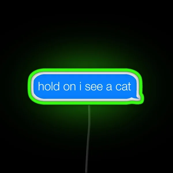 Hold On I See A Cat RGB Neon Sign