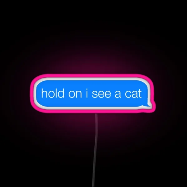 Hold On I See A Cat RGB Neon Sign