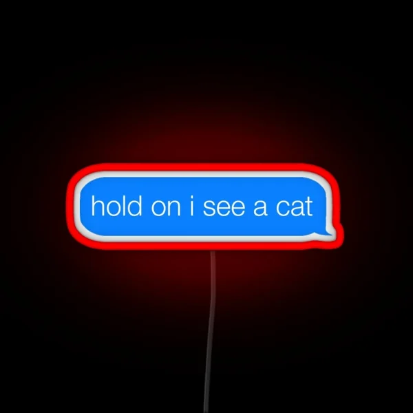 Hold On I See A Cat RGB Neon Sign
