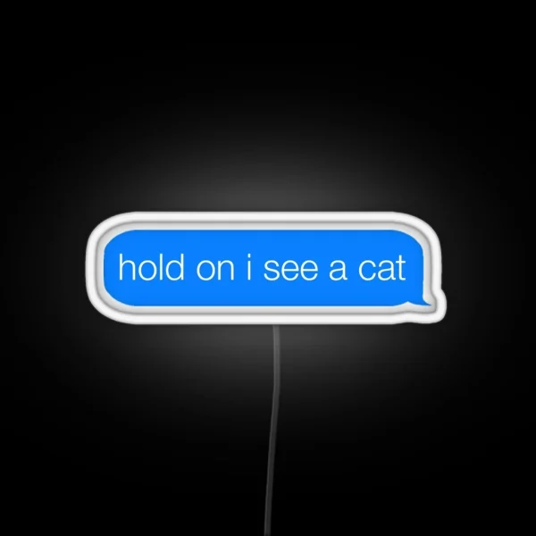 Hold On I See A Cat RGB Neon Sign