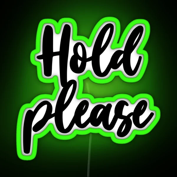 HOLD PLEASE RGB Neon Sign