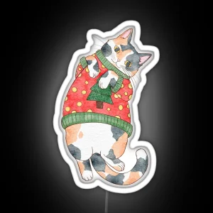 Holiday Calico Cat RGB Neon Sign