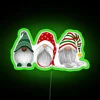 Colorful Christmas Gnome Decorations with Vibrant RGB Neon Light Display
