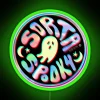 Vintage neon halloween party decoration with holographic RGB color effects