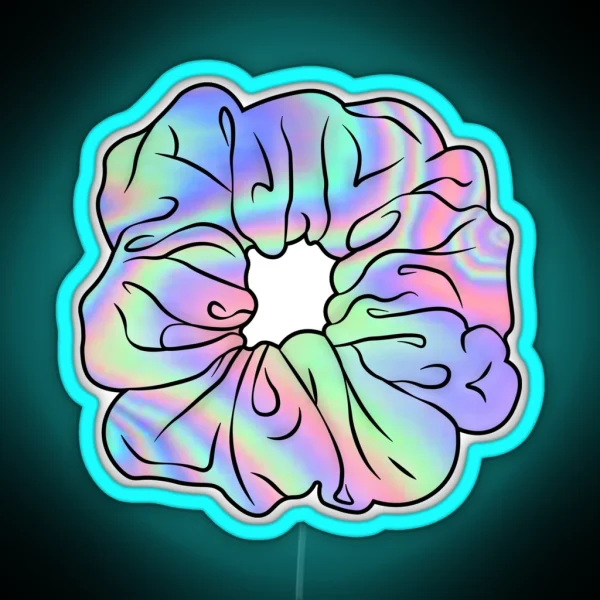 Holographic Hair Scrunchie RGB Neon Sign