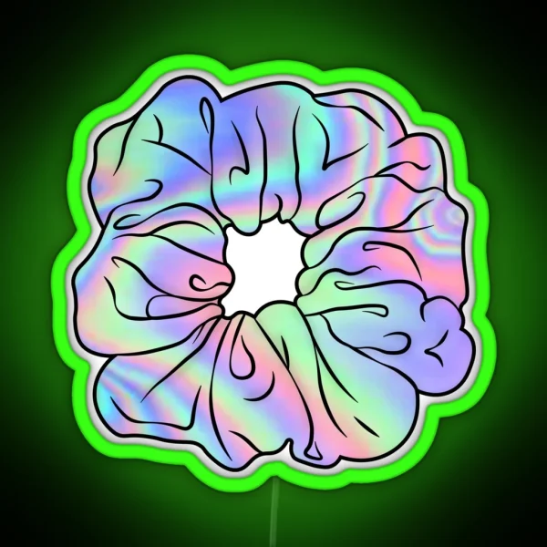 Holographic Hair Scrunchie RGB Neon Sign