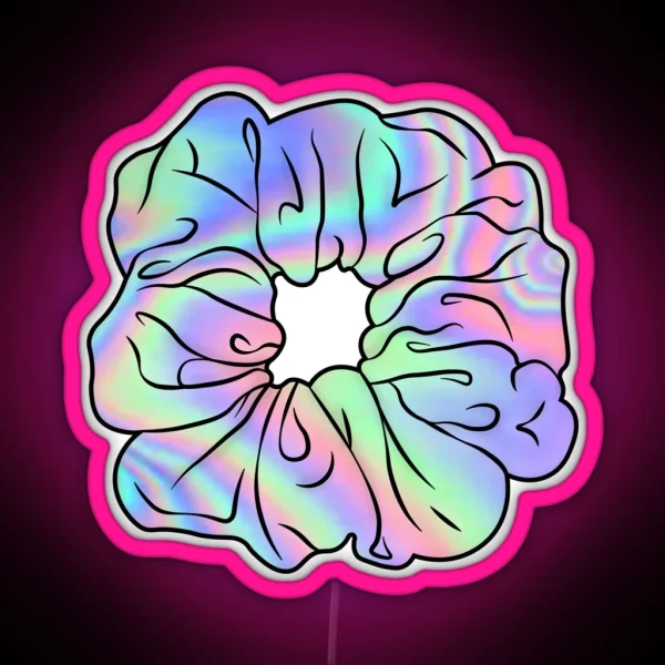 Holographic Hair Scrunchie RGB Neon Sign