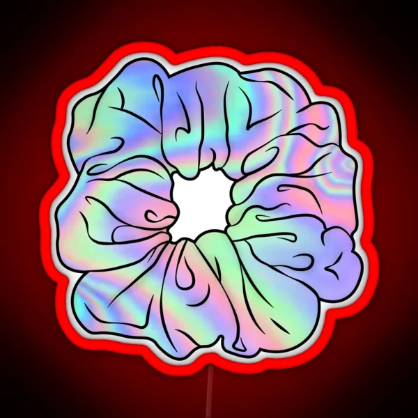 Holographic Hair Scrunchie RGB Neon Sign