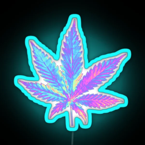 Holographic Weed RGB Neon Sign