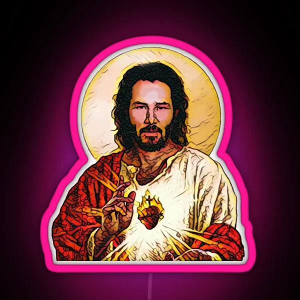 Holy Keanu Led Gadgets And Face Masks RGB Neon Sign