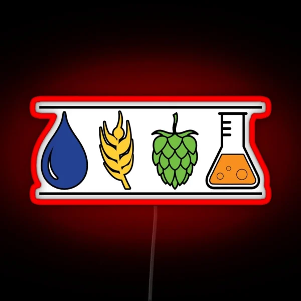 Home Brew Beer Water Barley Hops Yeast Colored RGB Neon Sign