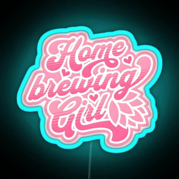 Home Brewing Girl RGB Neon Sign